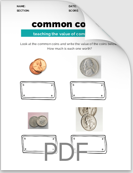 Money Worksheet – Common&nbsp;Coins