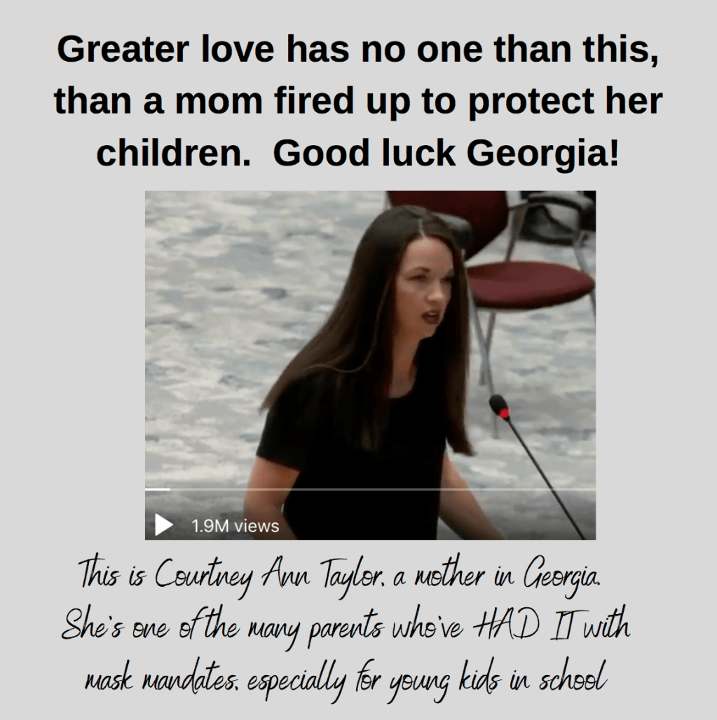 Greater love has no one than this, than a mom fired up to protect her children.  Good luck&nbsp;Georgia!