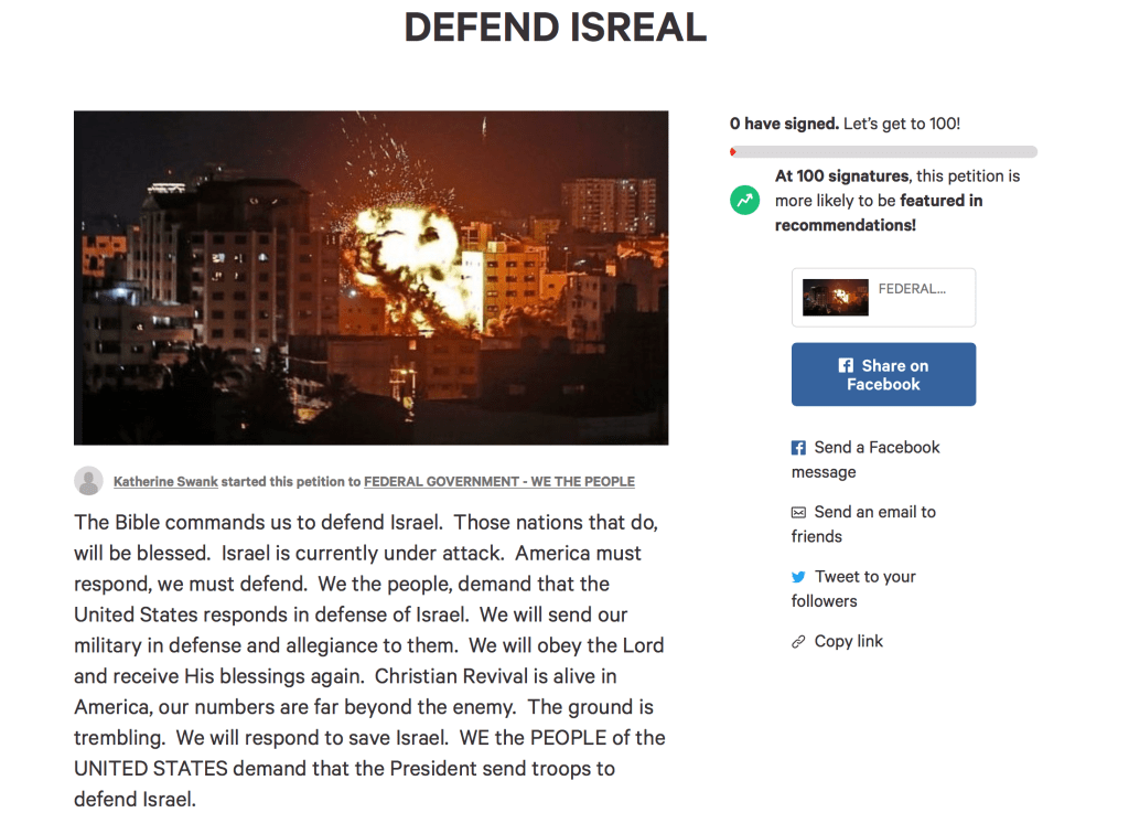 Sign the Petition to SAVE ISRAEL!