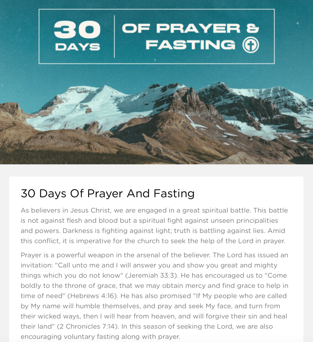 30 Days of Prayer and Fasting – Join the Movement of Faith and&nbsp;Obedience
