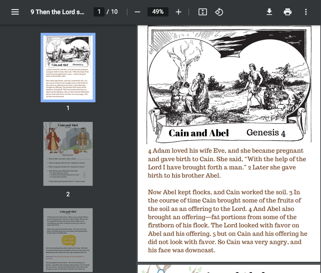Genesis 4 – Cain and Abel – Free PDF, Bible Worksheets, Homeschool, Sunday&nbsp;School