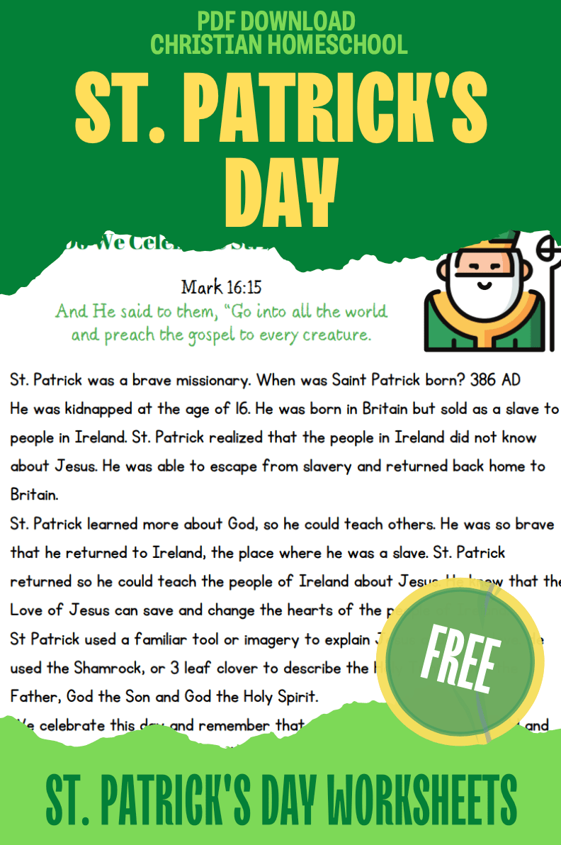 St. Patrick’s Day Free Download – PDF – Homeschool, Sunday School, Christian&nbsp;Holiday