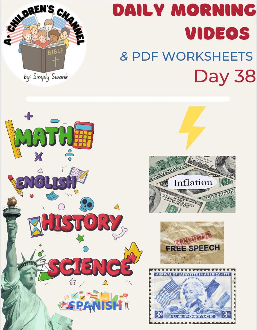 Day 38 HomeSchool Morning Videos – Grades 2 & 3 – Lafayette, Free Speech and&nbsp;Electricity
