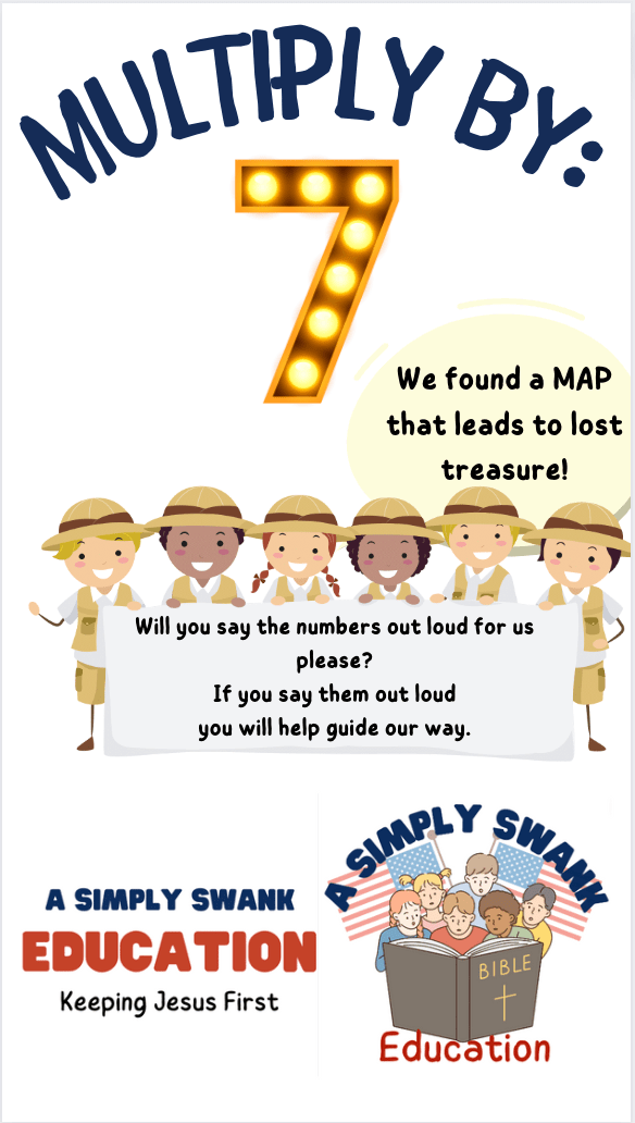 Multiply by 7 – Find the Treasure – Simply Swank Learning Video, Like, Share & Subscribe! PDF&nbsp;Worksheet