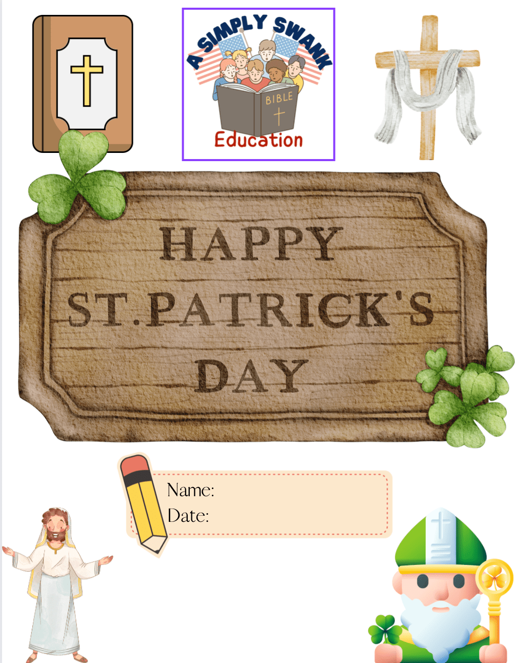 Why Do We Celebrate St. Patrick’s Day?  Christian Worksheets for HomeSchool, Sunday School, Education, Learn&nbsp;English