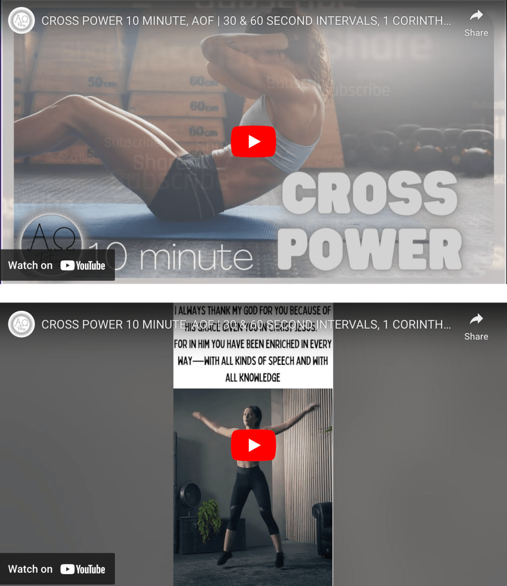 CROSS POWER 10 MINUTE, AOF | 30 & 60 SECOND INTERVALS, 1 CORINTHIANS 1 – STRENGTH OF GOD = THE&nbsp;CROSS