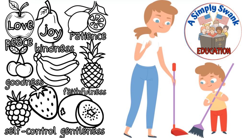 #Fruits of the #Spirit #Song – and #Free #Thick #Lines #Coloring Page #PDF#homeschool&nbsp;#worksheet